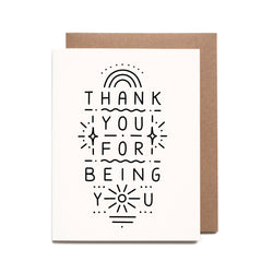Thank You For Being You Riso Printed Card