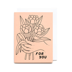 For You Flowers Riso Printed Card
