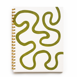 Hand Painted Sketchbook - Green Squiggle