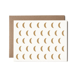 Gold Moon Pattern Riso Printed Card