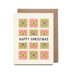 Christmas Quilt Risograph Card