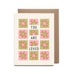 You Are Loved Quilt Risograph Card