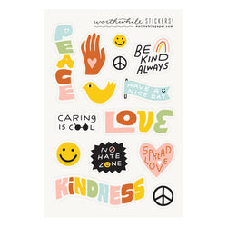 Peace, Love and Kindness Sticker Sheet Set