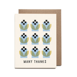 Many Thanks Grid Risograph Card