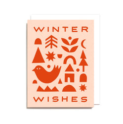 Winter Wishes Collage Screen Printed Card