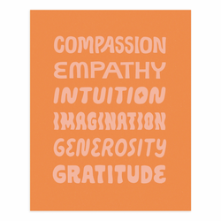 Nice Words 16 x 20 Screen Print - Orange