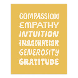Nice Words 16 x 20 Screen Print - Mustard