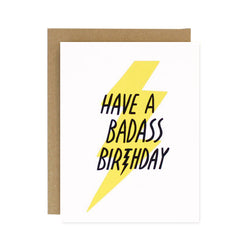 Badass Birthday Screen Printed Card