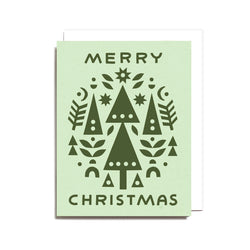 Merry Christmas Collage Screen Printed Card