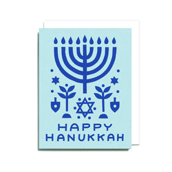 Happy Hanukkah Collage Screen Printed  Card