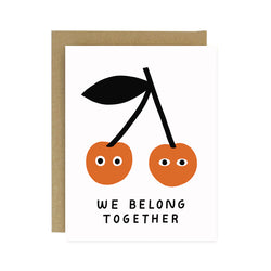 Belong Together Cherries Screen Printed Card