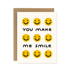 You Make Me Smile Screen Printed Card