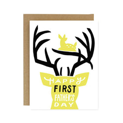 First Father's Day Deer Screen Printed Card