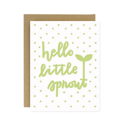 Little Sprout Screen Printed New Baby card