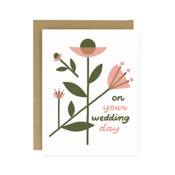 Wedding Day Flowers Screen Printed Card