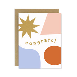 Congrats Shapes and Colors Screen Printed Card
