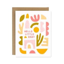 Hello Little Baby Riso Printed  Card