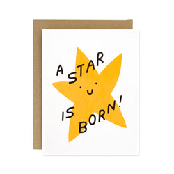 A Star Is Born Riso Printed New Baby Card