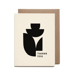 Thank You Silhouette Screen Printed Card