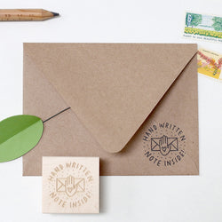 Hand Written Note Inside Rubber Stamp