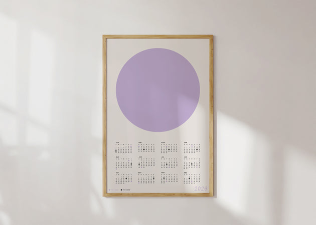 2026 Minimalist Moon Calendar - Lavender