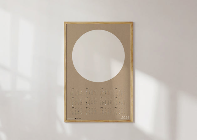 2026 Minimalist Moon Calendar - Neutrals