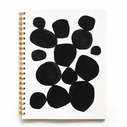 Hand Painted Sketchbook - Black Pebbles
