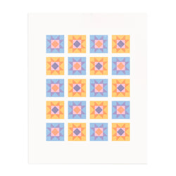 Quilt Block Print - 11x14 Risograph Art Print