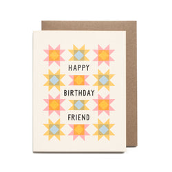 Birthday Friend Quilt Risograph Card