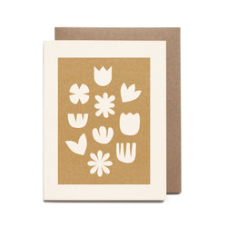 Pressed Flower Shapes Risograph Card