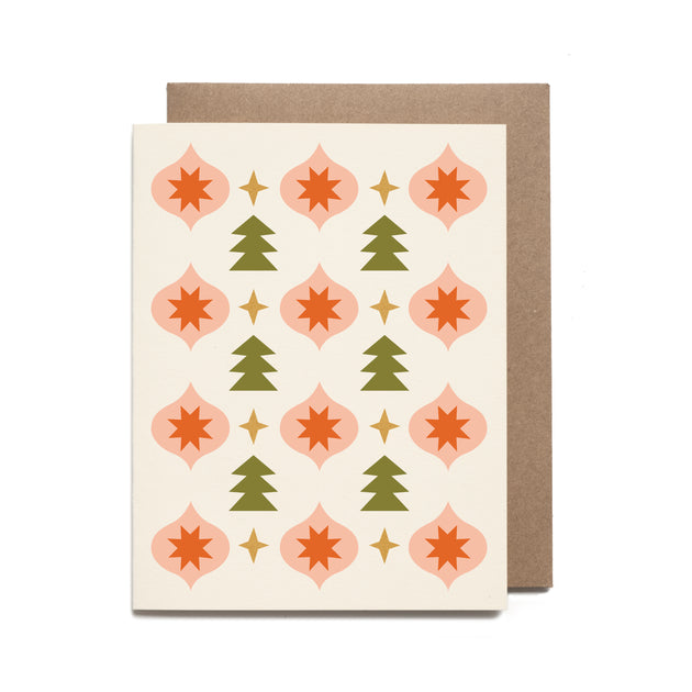 Christmas Pattern Screen Printed Card