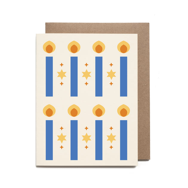 Hanukkah Pattern Screen Printed Card