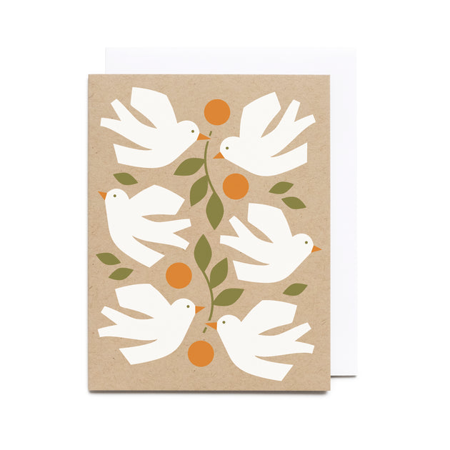 Peace Doves Screen Printed Holiday Card