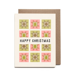 Christmas Quilt Risograph Card