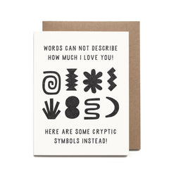 Cryptic Symbols Risograph Love Card