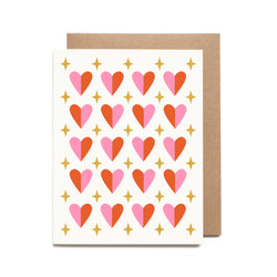 Sparkly Heart Pattern Valentine Card