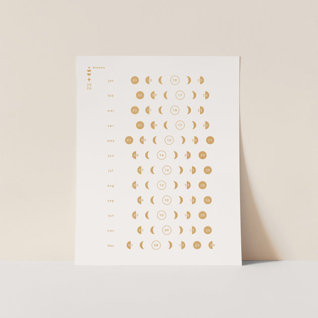 2026 Little Moon Chart - Metallic Gold