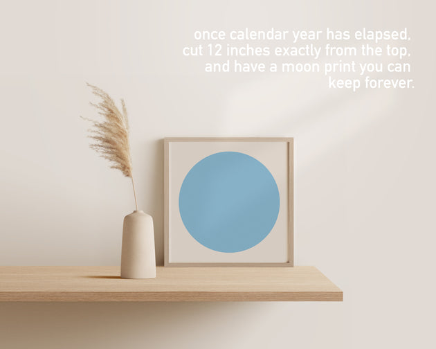 2024 Minimalist Moon Calendar - Blue
