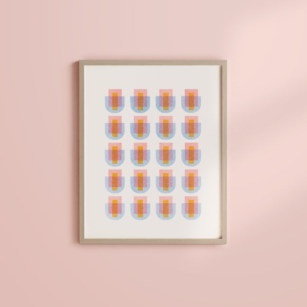 Tranquil Pattern 11x14 Risograph Art Print