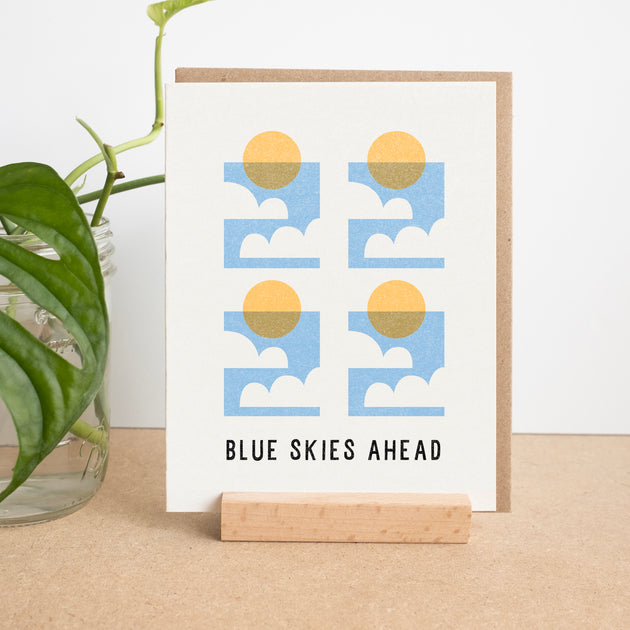 Blue Skies Ahead Risograph Card