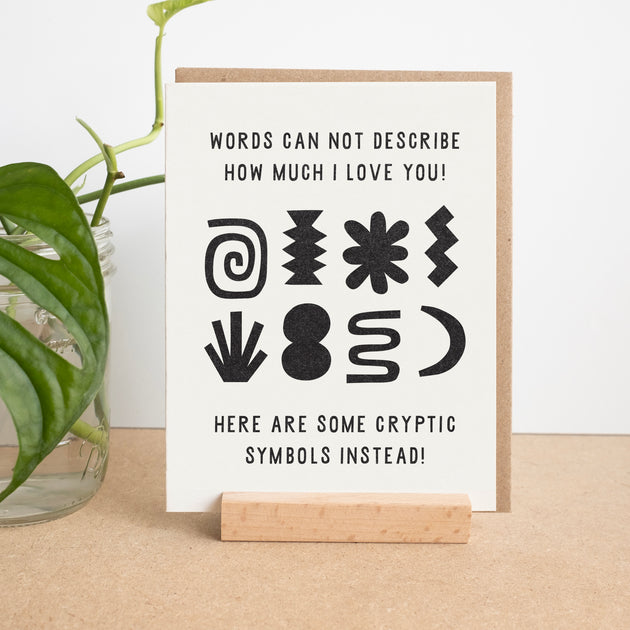 Cryptic Symbols Risograph Love Card