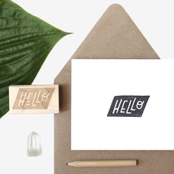 Hello Shape Rubber Stamp