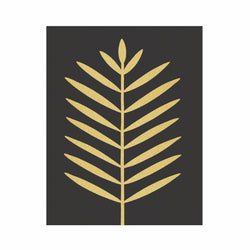 Modern palm leaf - Gold on black - 11x14 Screen Print