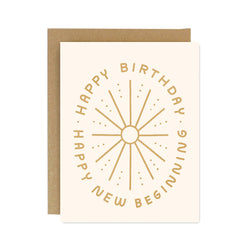 Birthday New Beginning Screen Printed Card