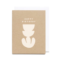 Happy Birthday Silhouette Screen Printed  Card