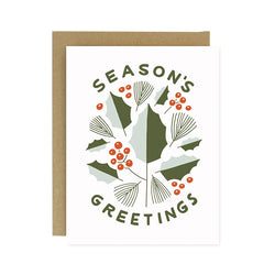Season's Greeting Holly Card