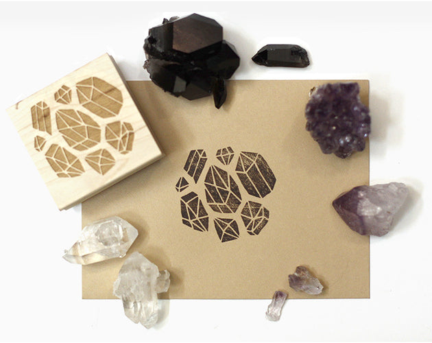 Crystals Rubber Stamp