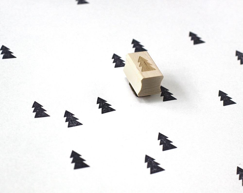 tree bark rubber stamp Little pine tree rubber stamp