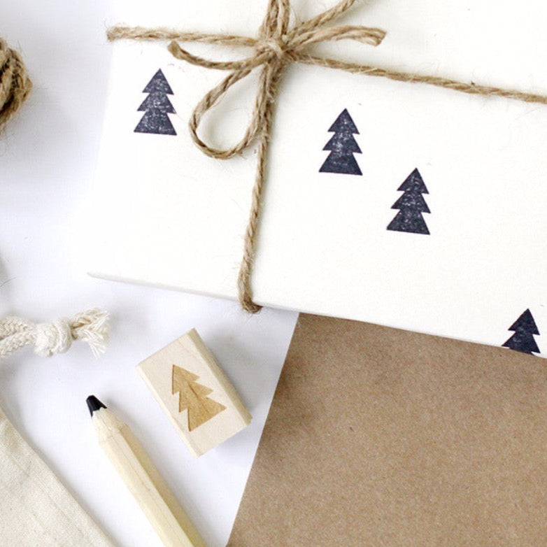 evergreen tree rubber stamp Little pine tree rubber stamp