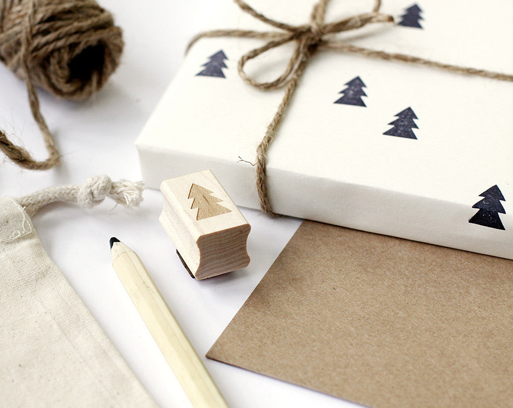 tree bark rubber stamp Little pine tree rubber stamp
